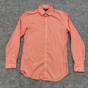 Banana Republic Shirt‎ Mens Small Salmon Geometric Button Up Long Sleeve Preppy